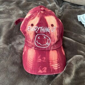 Black Keys Everything Lit red tie-dye baseball cap